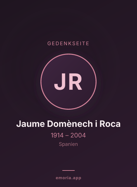 Gedenkportrait von Jaume Domènech i Roca