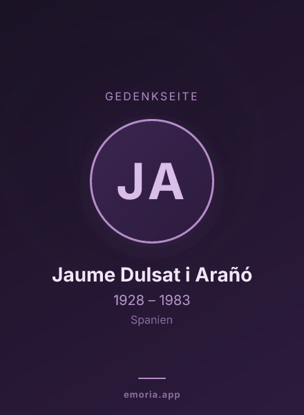 Gedenkportrait von Jaume Dulsat i Arañó