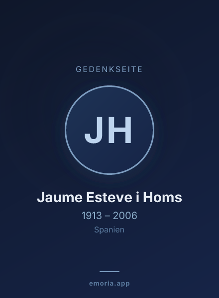 Gedenkportrait von Jaume Esteve i Homs