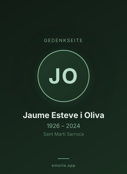 Gedenkportrait von Jaume Esteve i Oliva