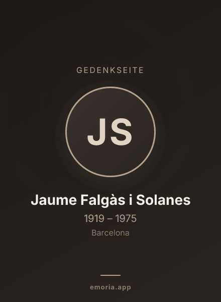 Gedenkportrait von Jaume Falgàs i Solanes