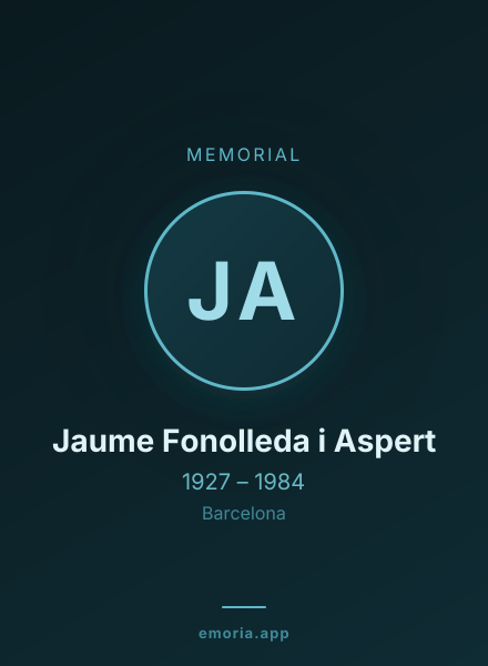 Memorial portrait of Jaume Fonolleda i Aspert