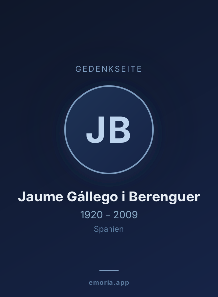 Gedenkportrait von Jaume Gállego i Berenguer