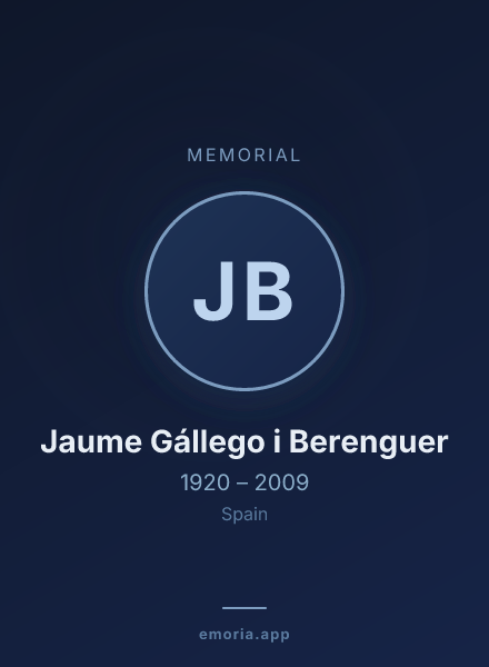 Memorial portrait of Jaume Gállego i Berenguer