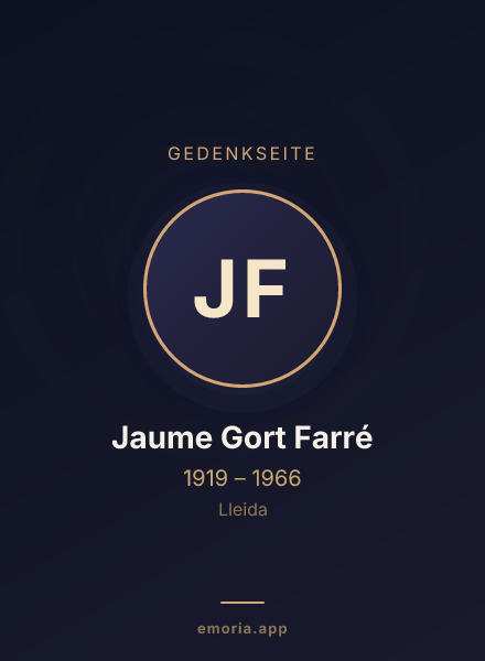 Gedenkportrait von Jaume Gort Farré