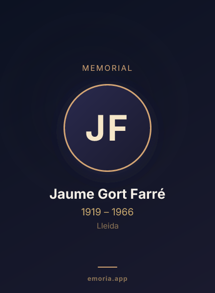 Memorial portrait of Jaume Gort Farré