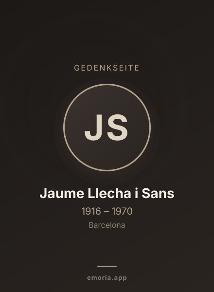 Gedenkportrait von Jaume Llecha i Sans