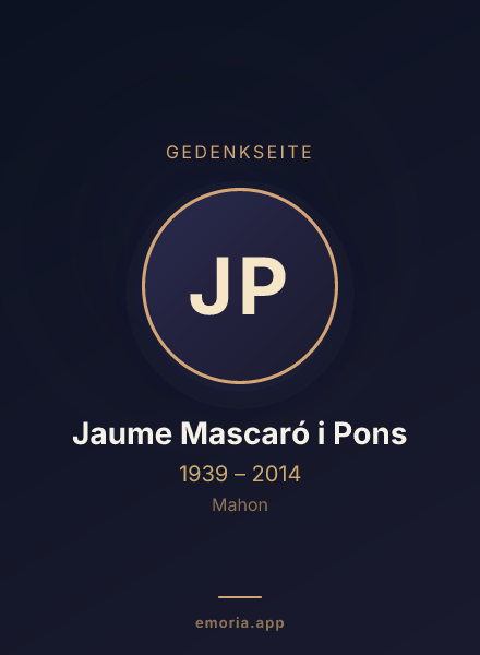 Gedenkportrait von Jaume Mascaró i Pons