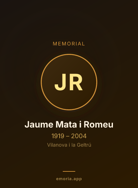 Memorial portrait of Jaume Mata i Romeu