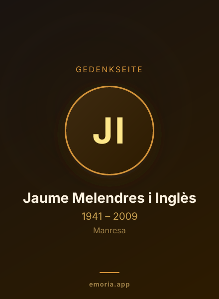 Gedenkportrait von Jaume Melendres i Inglès
