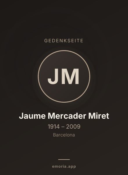 Gedenkportrait von Jaume Mercader Miret