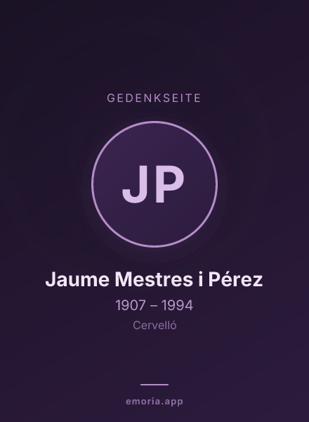 Gedenkportrait von Jaume Mestres i Pérez