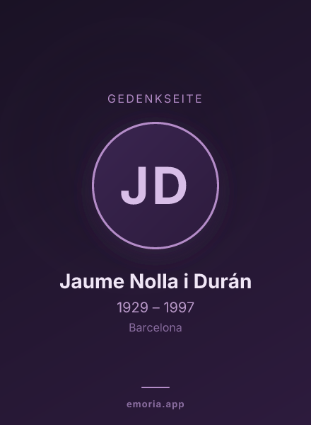 Gedenkportrait von Jaume Nolla i Durán
