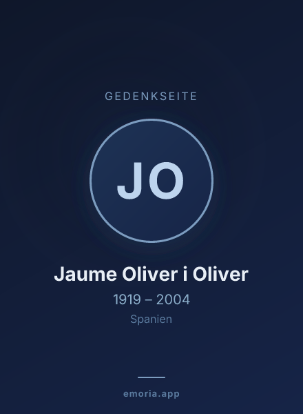 Gedenkportrait von Jaume Oliver i Oliver