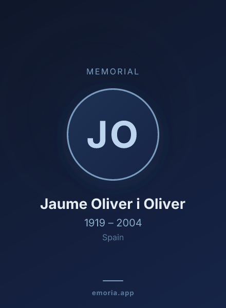 Memorial portrait of Jaume Oliver i Oliver