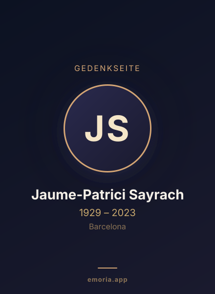 Gedenkportrait von Jaume-Patrici Sayrach
