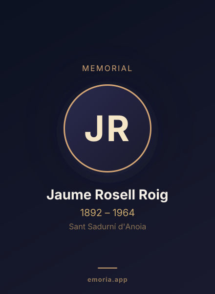 Memorial portrait of Jaume Rosell Roig