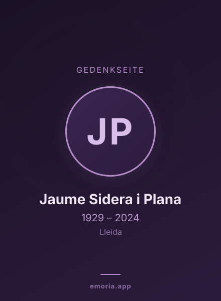 Gedenkportrait von Jaume Sidera i Plana
