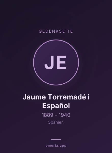 Gedenkportrait von Jaume Torremadé i Español