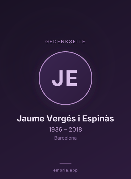 Gedenkportrait von Jaume Vergés i Espinàs