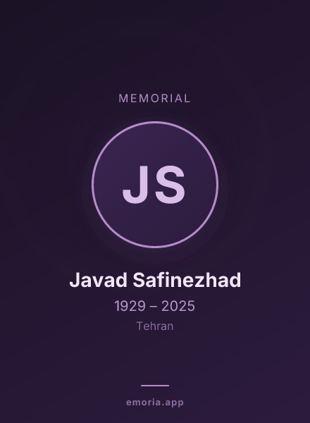 Memorial portrait of Javad Safinezhad