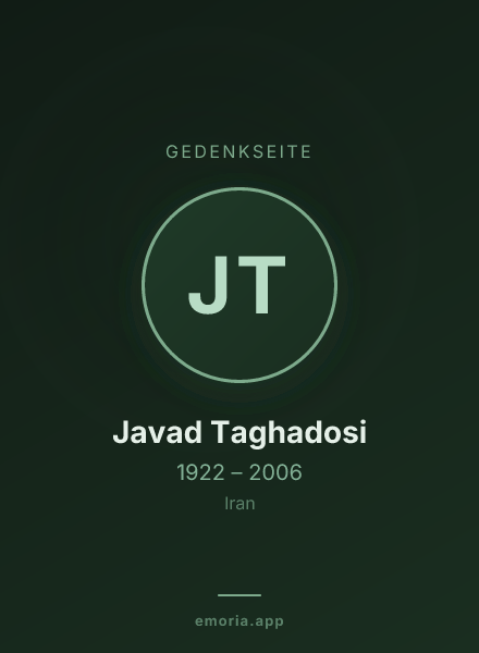 Gedenkportrait von Javad Taghadosi
