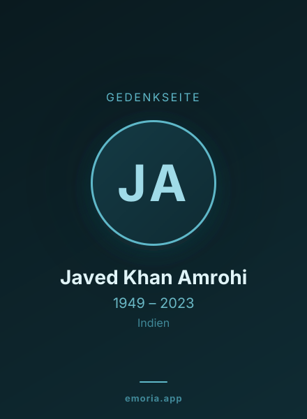 Gedenkportrait von Javed Khan Amrohi