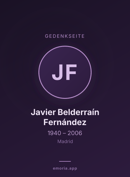 Gedenkportrait von Javier Belderraín Fernández