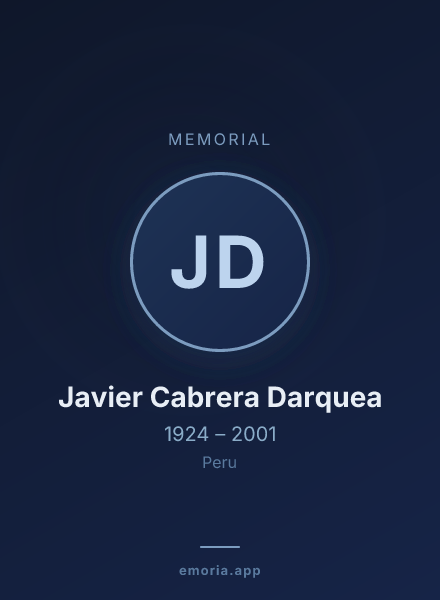 Memorial portrait of Javier Cabrera Darquea