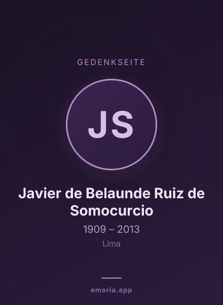 Gedenkportrait von Javier de Belaunde Ruiz de Somocurcio