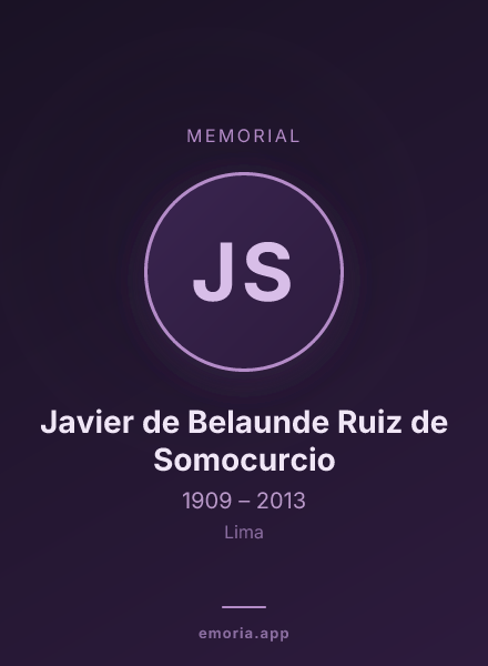Memorial portrait of Javier de Belaunde Ruiz de Somocurcio