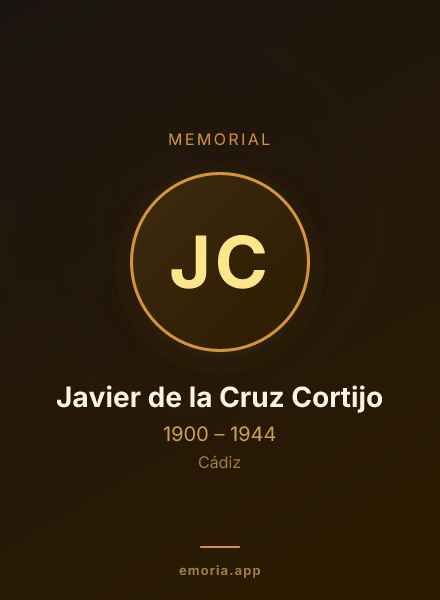 Memorial portrait of Javier de la Cruz Cortijo