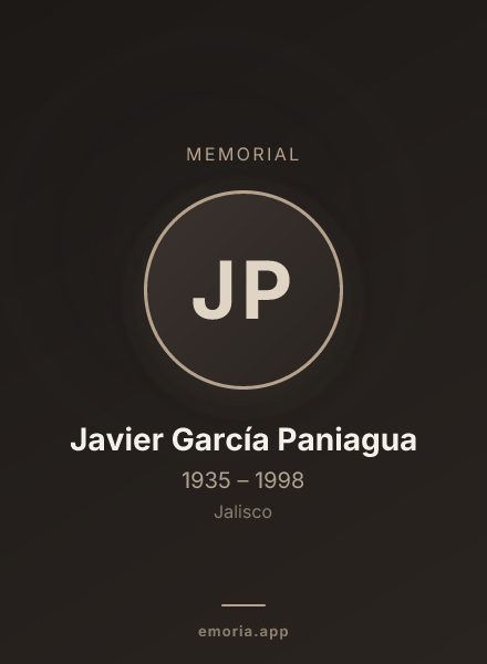 Memorial portrait of Javier García Paniagua