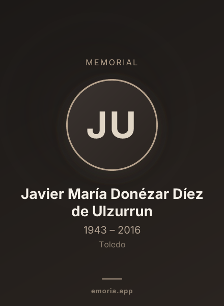 Memorial portrait of Javier María Donézar Díez de Ulzurrun