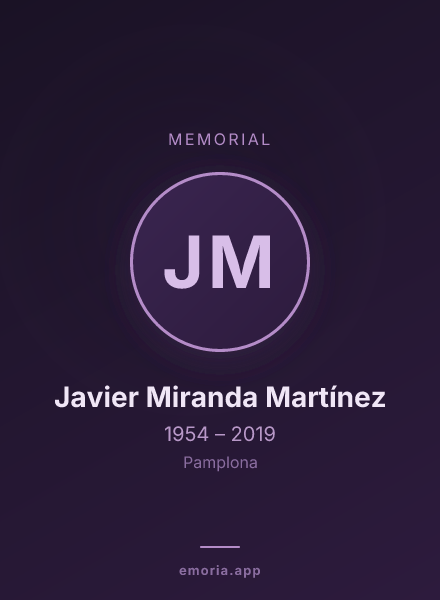 Memorial portrait of Javier Miranda Martínez