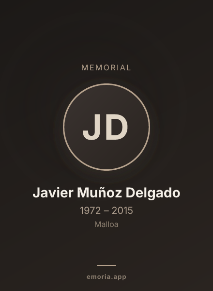 Memorial portrait of Javier Muñoz Delgado