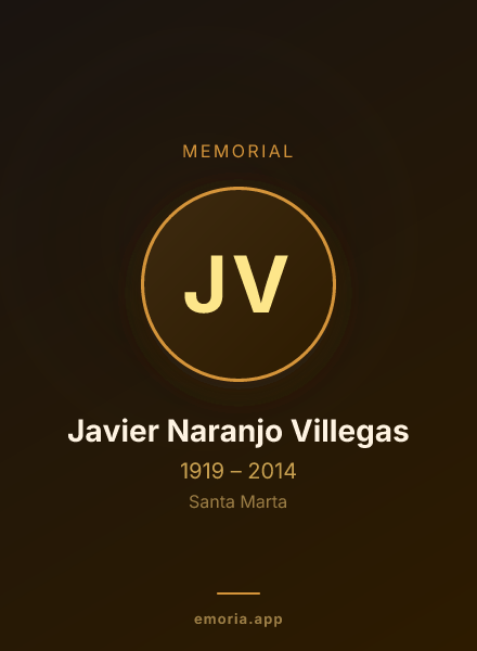 Memorial portrait of Javier Naranjo Villegas