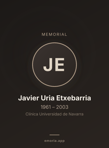 Memorial portrait of Javier Uria Etxebarria