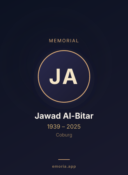 Memorial portrait of Jawad Al-Bitar