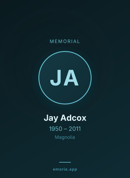 Memorial portrait of Jay Adcox