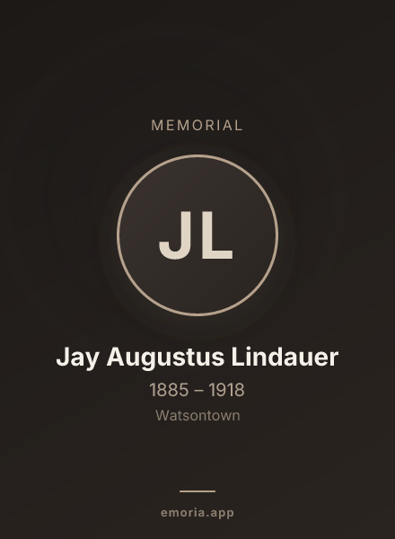 Memorial portrait of Jay Augustus Lindauer