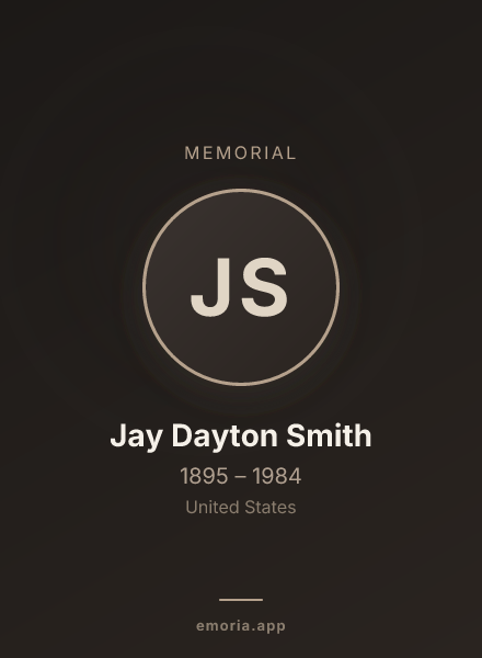 Memorial portrait of Jay Dayton Smith