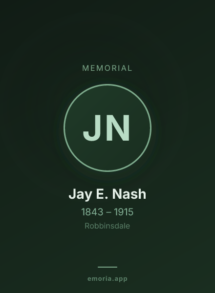 Memorial portrait of Jay E. Nash