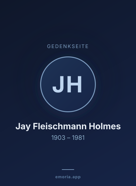 Gedenkportrait von Jay Fleischmann Holmes