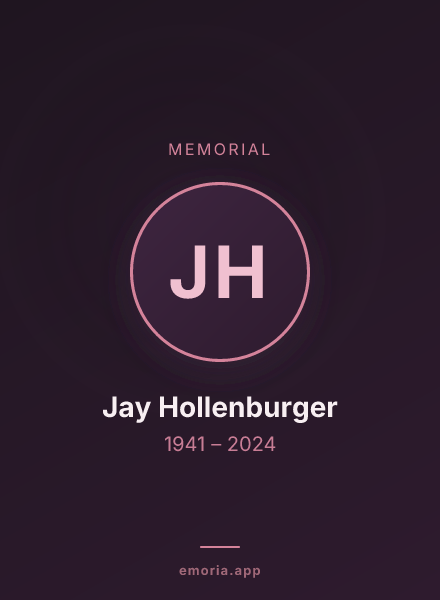 Memorial portrait of Jay Hollenburger