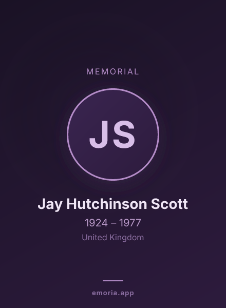 Memorial portrait of Jay Hutchinson Scott