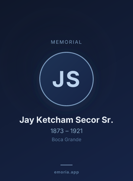 Memorial portrait of Jay Ketcham Secor Sr.