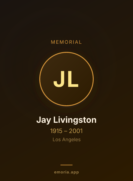Memorial portrait of Jay Livingston