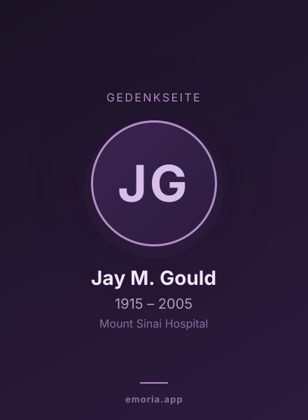 Gedenkportrait von Jay M. Gould
