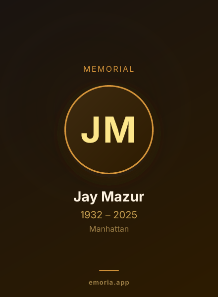 Memorial portrait of Jay Mazur